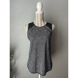 Lululemon Womens Top Black Sculpt Tank Cutout Stretch Freckle Flower Size 6-8